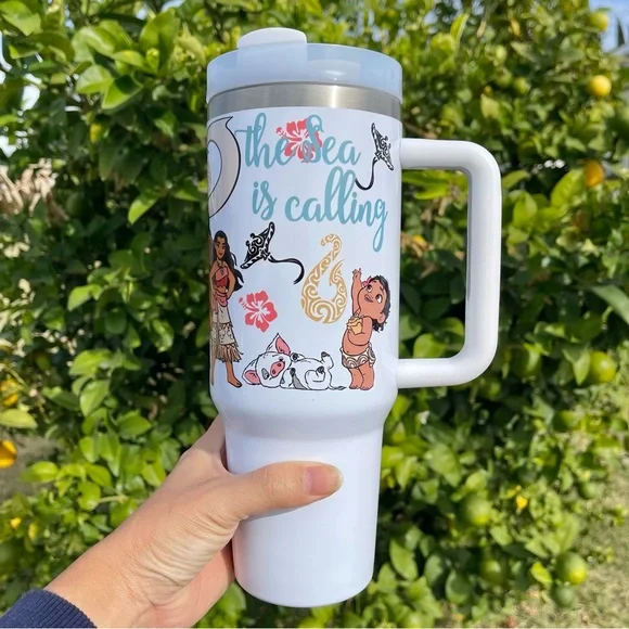 Walt Disney Moana Maui Heihei Pig Pua Brand new 40 oz double wall stainless tumb - Picture 3 of 3